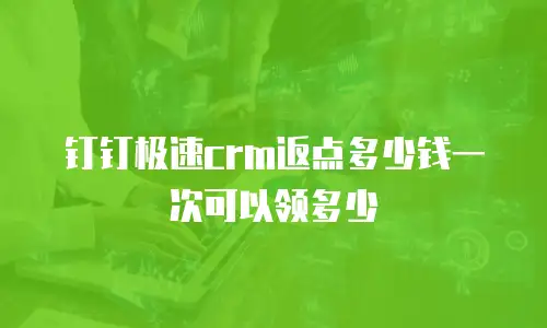 钉钉极速crm返点多少钱一次可以领多少