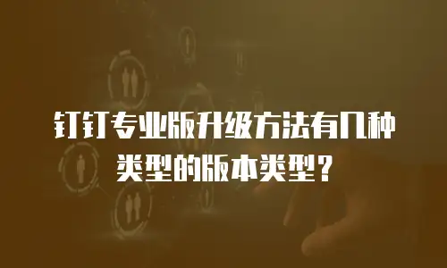 钉钉专业版升级方法有几种类型的版本类型？