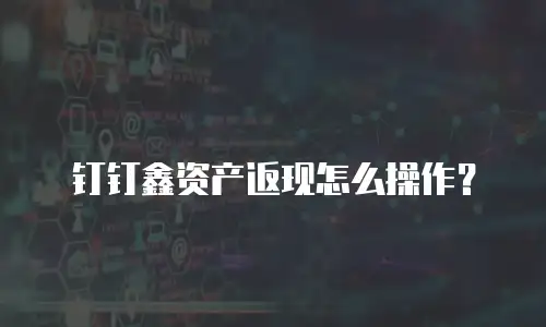 钉钉鑫资产返现怎么操作？