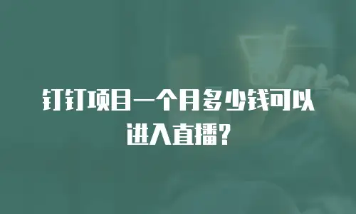 钉钉项目一个月多少钱可以进入直播？