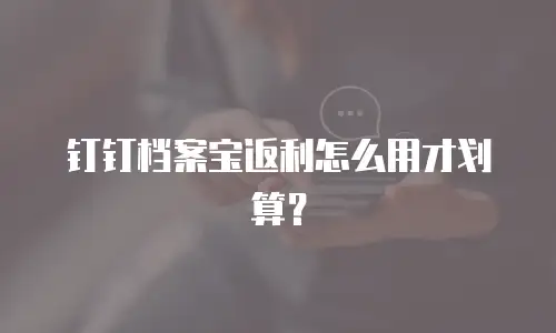 钉钉档案宝返利怎么用才划算？