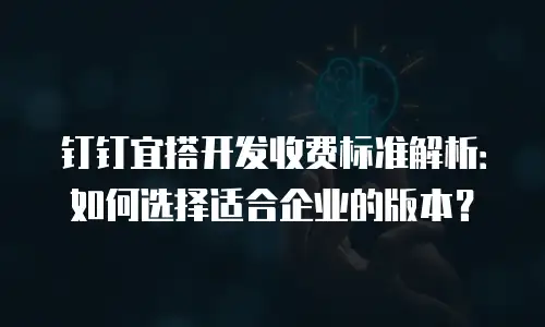 钉钉宜搭开发收费标准解析：如何选择适合企业的版本？