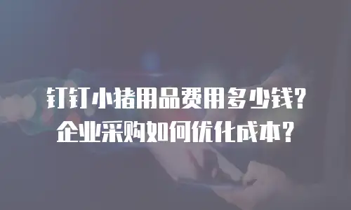 钉钉小猪用品费用多少钱？企业采购如何优化成本？