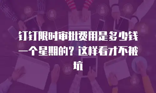 钉钉限时审批费用是多少钱一个星期的？这样看才不被坑