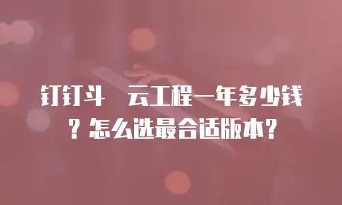 钉钉斗栱云工程一年多少钱？怎么选最合适版本？
