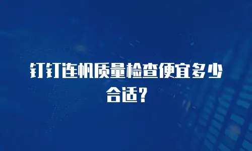 钉钉连帆质量检查便宜多少合适？