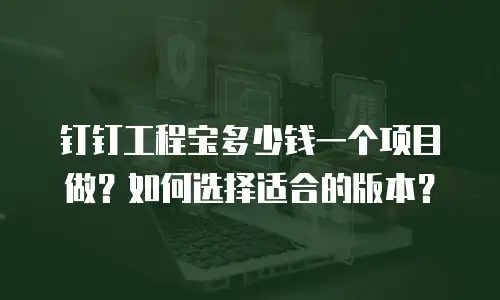 钉钉工程宝多少钱一个项目做？如何选择适合的版本？
