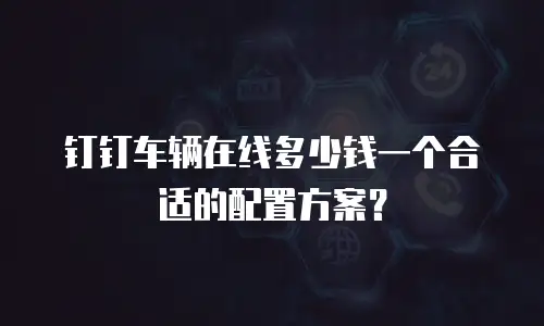 钉钉车辆在线多少钱一个合适的配置方案？