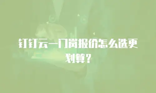 钉钉云一门岗报价怎么选更划算？