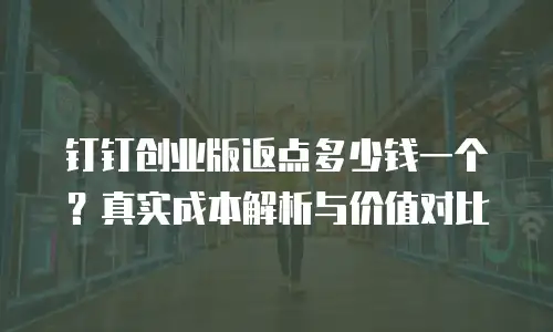 钉钉创业版返点多少钱一个？真实成本解析与价值对比