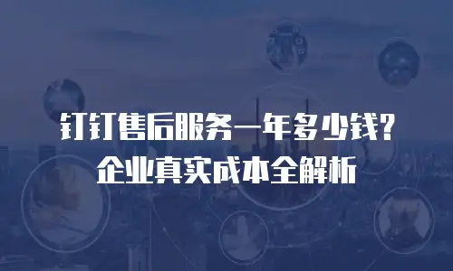 钉钉售后服务一年多少钱？企业真实成本全解析