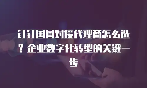 钉钉国网对接代理商怎么选？企业数字化转型的关键一步