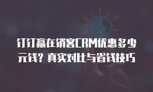 钉钉赢在销客CRM优惠多少元钱？真实对比与省钱技巧
