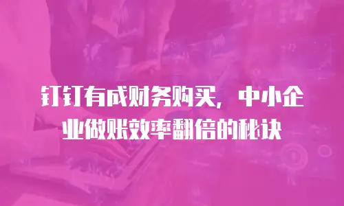 钉钉有成财务购买，中小企业做账效率翻倍的秘诀