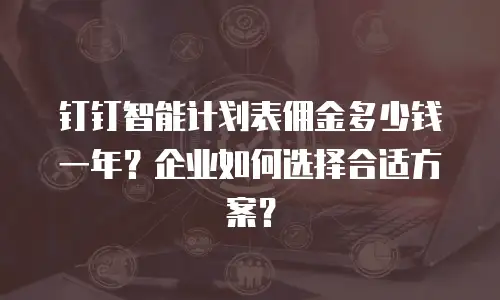 钉钉智能计划表佣金多少钱一年？企业如何选择合适方案？