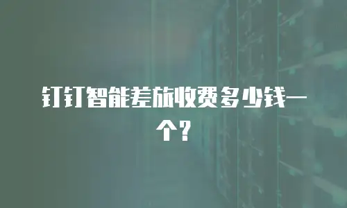 钉钉智能差旅收费多少钱一个？