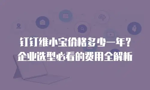 钉钉维小宝价格多少一年？企业选型必看的费用全解析