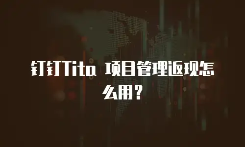 钉钉Tita 项目管理返现怎么用？
