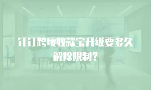 钉钉跨境收款宝升级要多久解除限制？