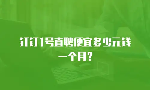 钉钉1号直聘便宜多少元钱一个月？