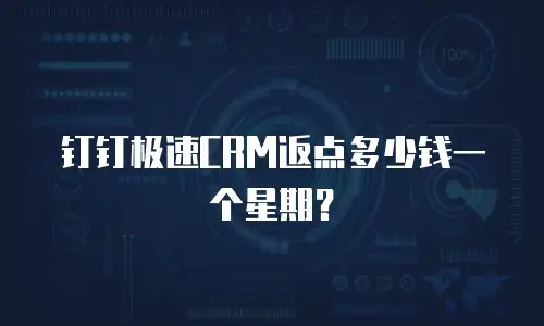 钉钉极速CRM返点多少钱一个星期？