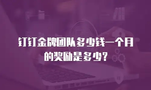 钉钉金牌团队多少钱一个月的奖励是多少？