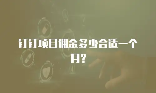 钉钉项目佣金多少合适一个月？
