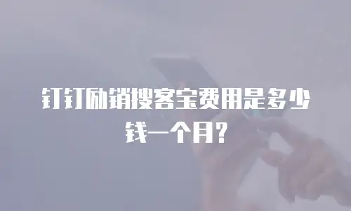 钉钉励销搜客宝费用是多少钱一个月？