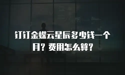 钉钉金蝶云星辰多少钱一个月？费用怎么算？