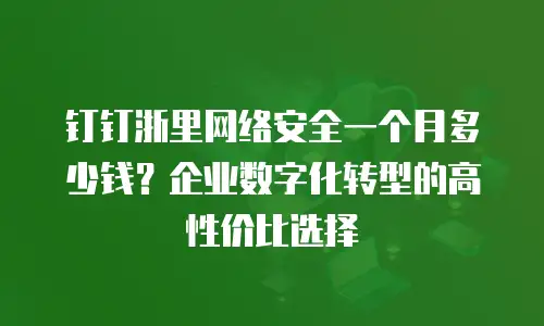 钉钉浙里网络安全一个月多少钱？企业数字化转型的高性价比选择