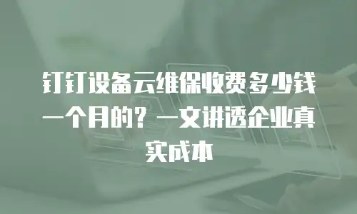 钉钉设备云维保收费多少钱一个月的？一文讲透企业真实成本