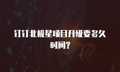 钉钉北极星项目升级要多久时间？