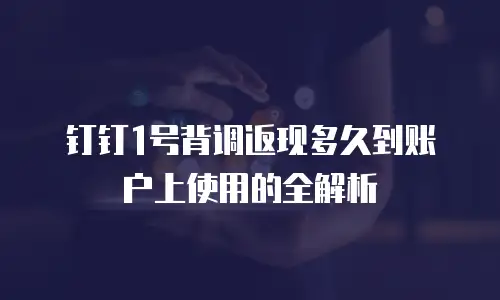 钉钉1号背调返现多久到账户上使用的全解析