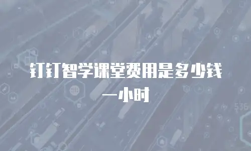 钉钉智学课堂费用是多少钱一小时