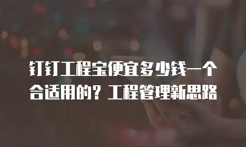 钉钉工程宝便宜多少钱一个合适用的？工程管理新思路
