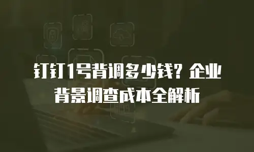 钉钉1号背调多少钱？企业背景调查成本全解析