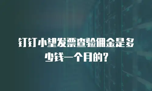 钉钉小望发票查验佣金是多少钱一个月的？