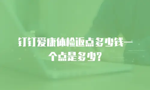 钉钉爱康体检返点多少钱一个点是多少？