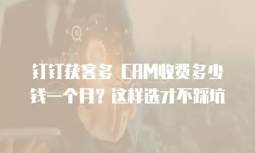 钉钉获客多 CRM收费多少钱一个月？这样选才不踩坑
