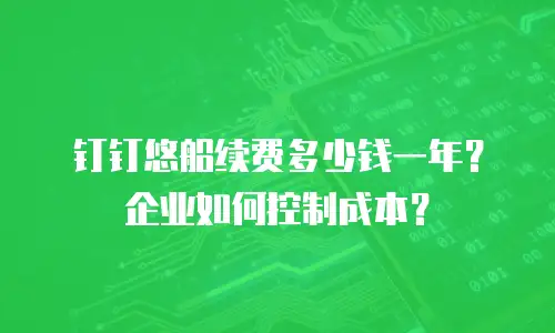 钉钉悠船续费多少钱一年？企业如何控制成本？