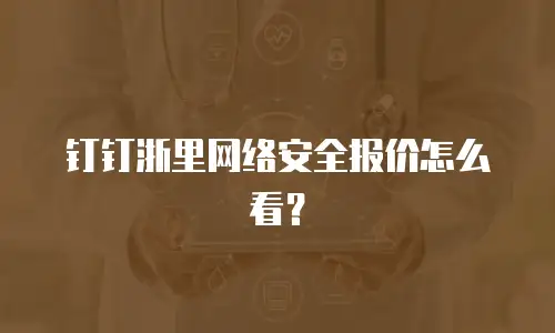 钉钉浙里网络安全报价怎么看？