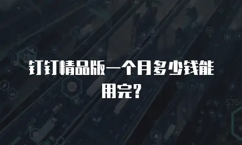 钉钉精品版一个月多少钱能用完？