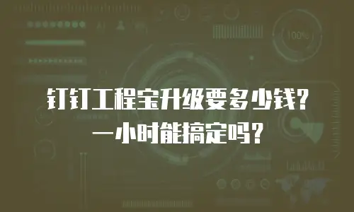 钉钉工程宝升级要多少钱？一小时能搞定吗？