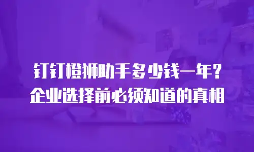 钉钉橙狮助手多少钱一年？企业选择前必须知道的真相