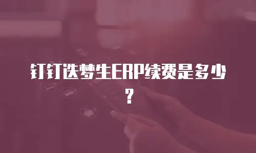 钉钉迭梦生ERP续费是多少？