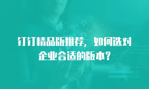 钉钉精品版推荐，如何选对企业合适的版本？