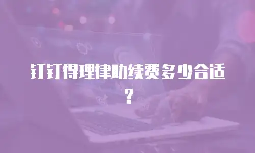 钉钉得理律助续费多少合适？