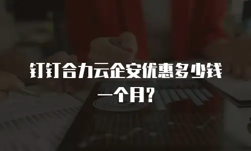 钉钉合力云企安优惠多少钱一个月？