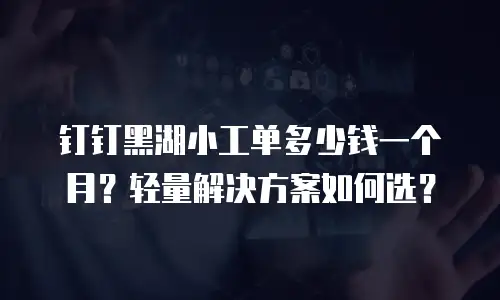 钉钉黑湖小工单多少钱一个月？轻量解决方案如何选？