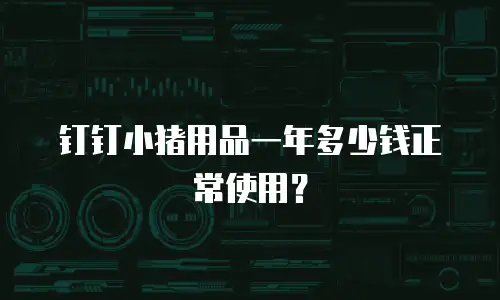 钉钉小猪用品一年多少钱正常使用？